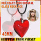 Red Heart Crystal Glass Pendant Necklace for Women 43mm