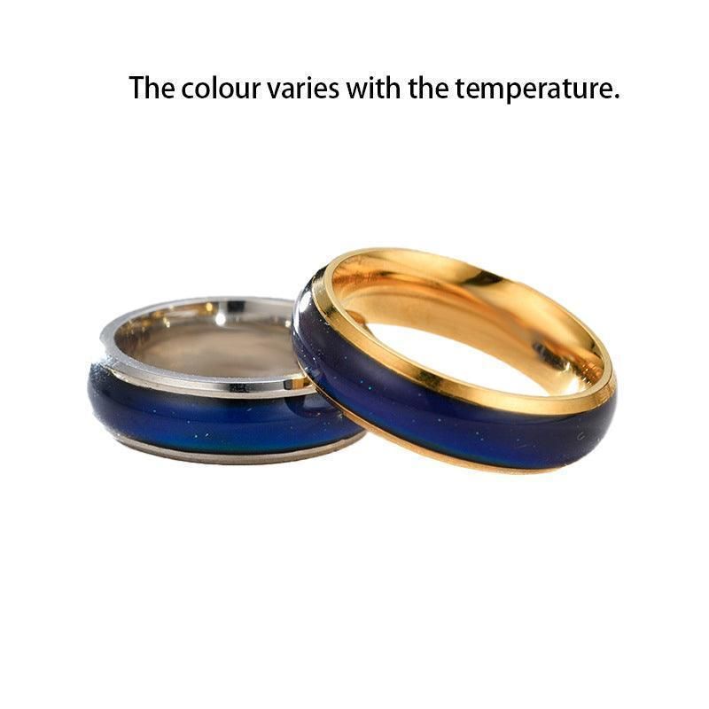 Mood Colour Changing Ring Temperature Sensitive Stainless Steel US Size 9 - Colourful