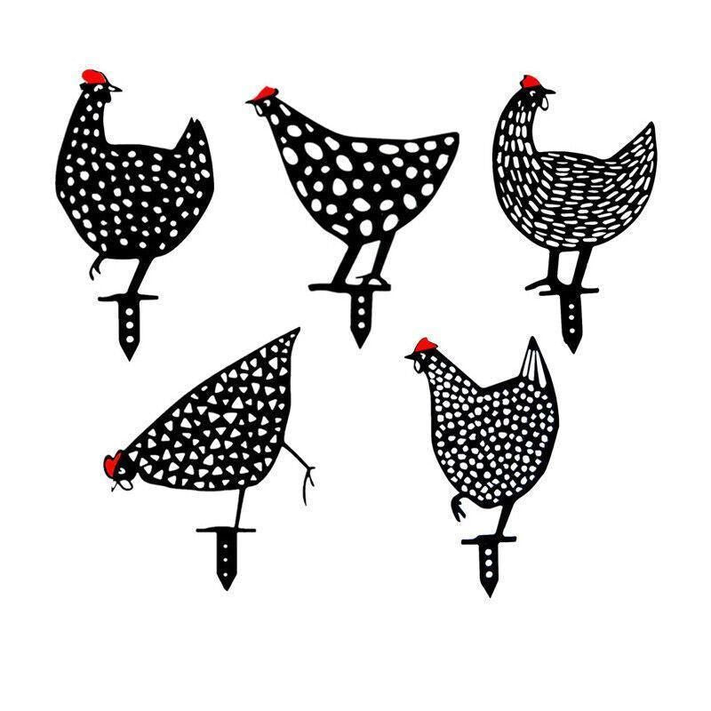 Garden Ornaments Chicken Yard Art Garden Backyard Lawn Decor Gift Easter Deco - C