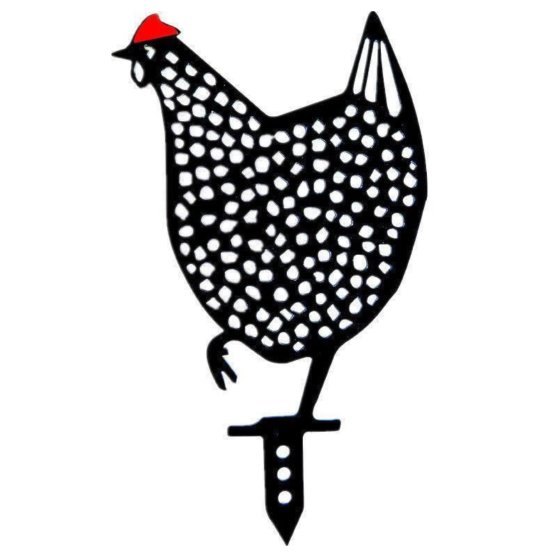 Garden Ornaments Chicken Yard Art Garden Backyard Lawn Decor Gift Easter Deco - C