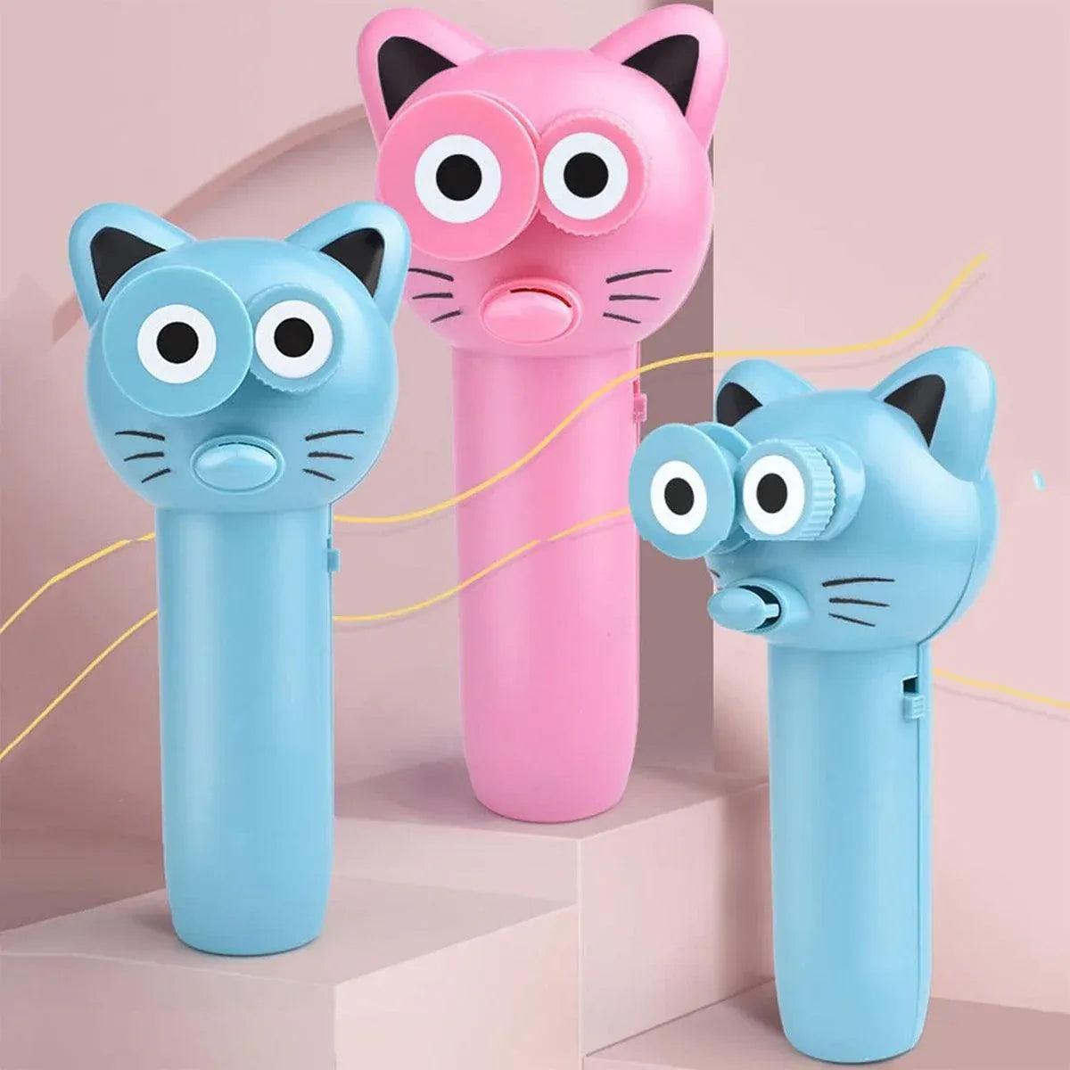Interactive Rope Launcher Cat Toy for Play and Exercise Pet Teaser Toy for Cats - Pink