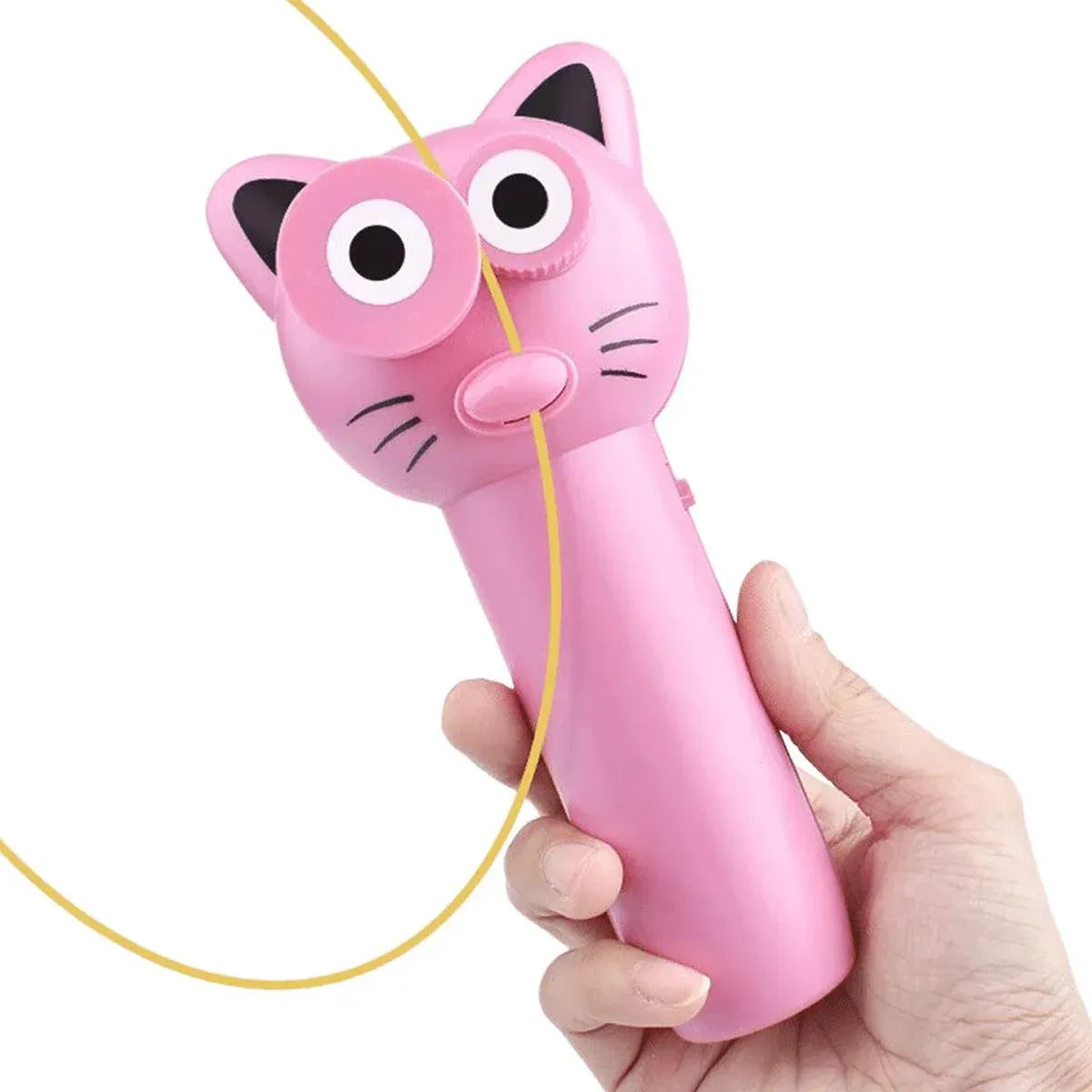 Interactive Rope Launcher Cat Toy for Play and Exercise Pet Teaser Toy for Cats - Pink