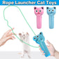 Interactive Rope Launcher Cat Toy for Play and Exercise Pet Teaser Toy for Cats - Pink