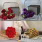 10pcs Artificial Silk Simulation Rose Flowers - Wedding Party Home Decorations - Dark-Blue