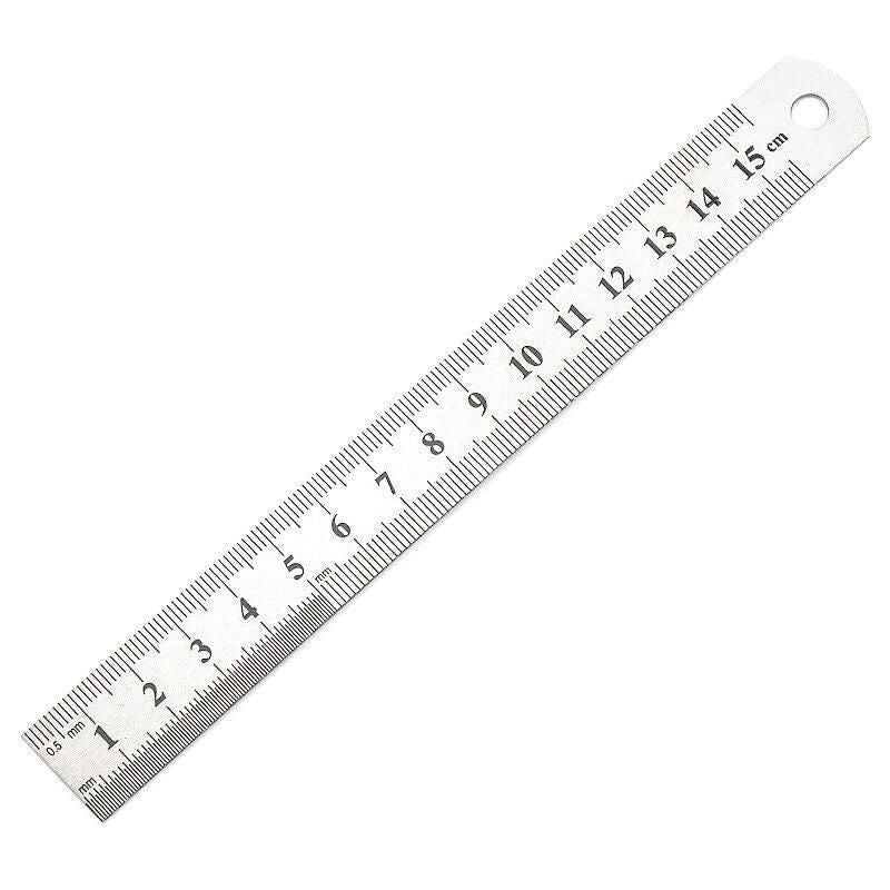 1/2 Pack Double-Sided Stainless Steel Precision Ruler (10cm, 15cm, 20cm) - 15cm *1 PCS