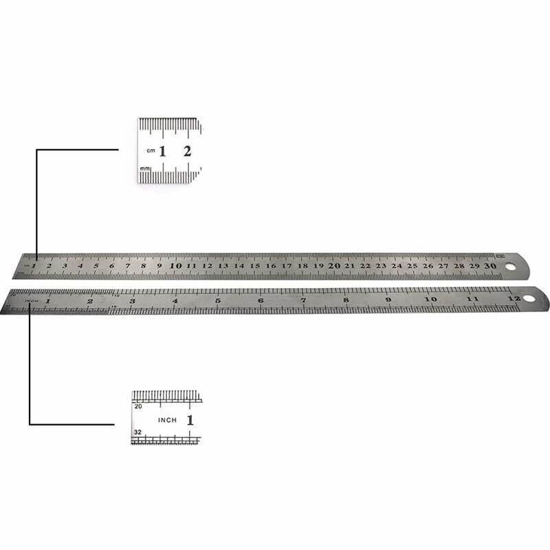 1/2 Pack Double-Sided Stainless Steel Precision Ruler (10cm, 15cm, 20cm) - 15cm *1 PCS