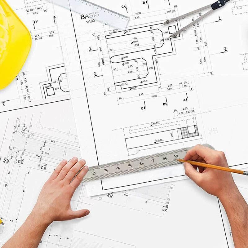 1/2 Pack Double-Sided Stainless Steel Precision Ruler (10cm, 15cm, 20cm) - 15cm *1 PCS