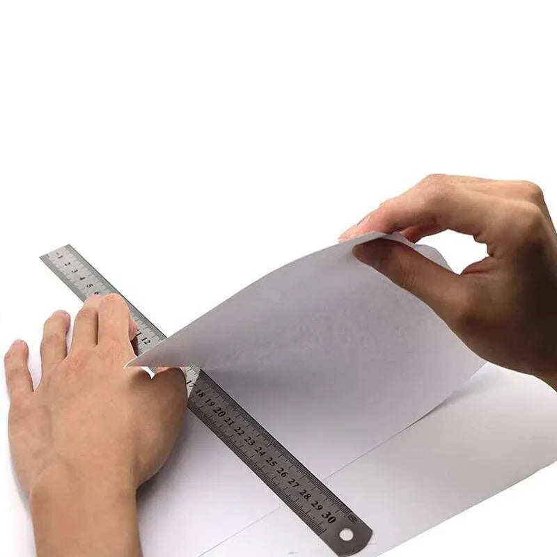 1/2 Pack Double-Sided Stainless Steel Precision Ruler (10cm, 15cm, 20cm) - 20cm *1 PCS