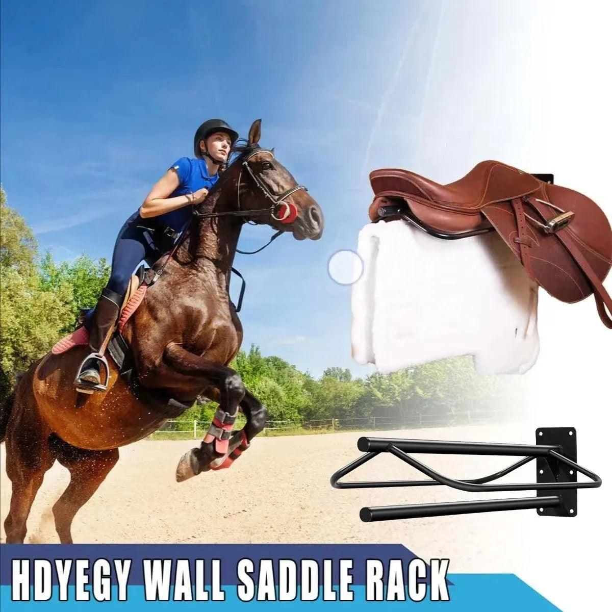 Wall Mounted Saddle Rack Hanging Harness Saddle Holder Equestrian Storage Stand