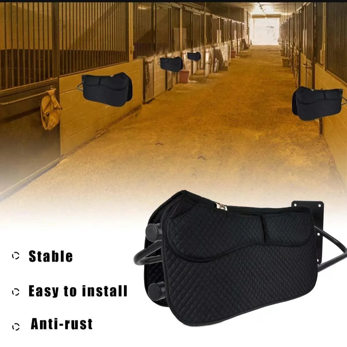 Wall Mounted Saddle Rack Hanging Harness Saddle Holder Equestrian Storage Stand