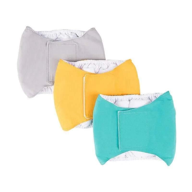 M Male Dog Puppy Nappy Diaper Belly Wrap Band Sanitary Pants Underpants - Grey