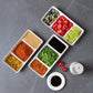 30PCS Disposable Pulp Three-Compartment Dip Box for Sushi BBQ Sauce Condiment - White