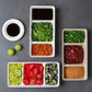 30PCS Disposable Pulp Three-Compartment Dip Box for Sushi BBQ Sauce Condiment - White