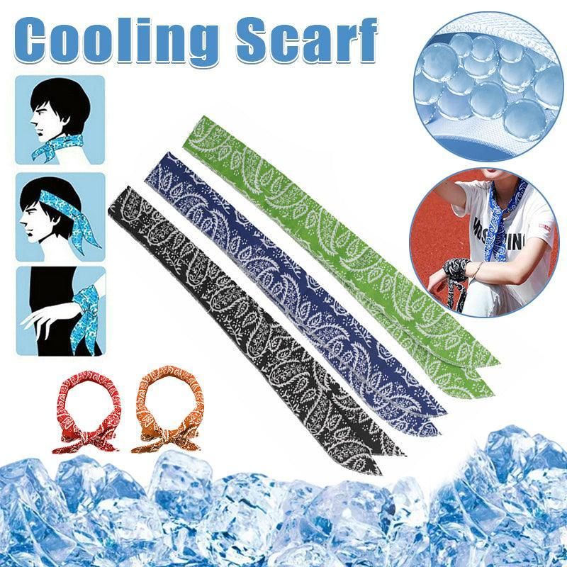 Bandana Headband Cooler Scarf Neck Ice Scarf Wrap Deluxe Outdoor Sport Cooling - Green
