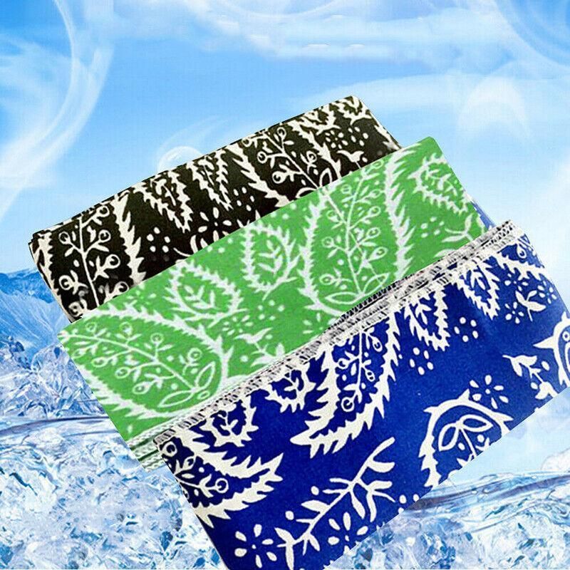 Bandana Headband Cooler Scarf Neck Ice Scarf Wrap Deluxe Outdoor Sport Cooling - Green