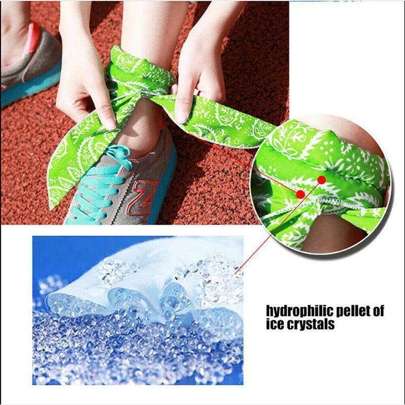 Bandana Headband Cooler Scarf Neck Ice Scarf Wrap Deluxe Outdoor Sport Cooling - Green