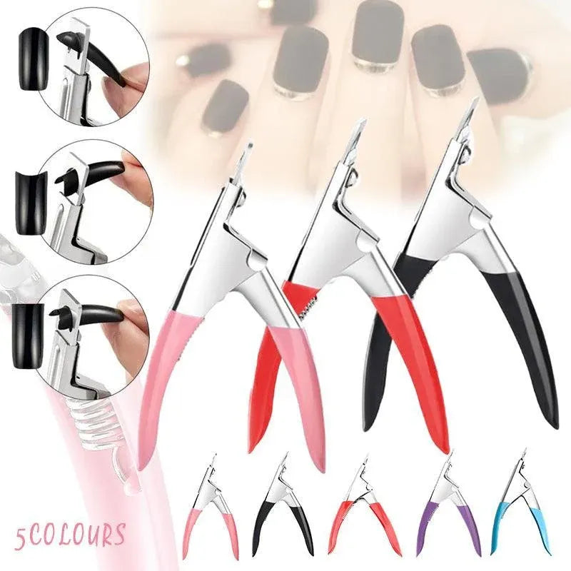 Acrylic Nail Tip Cutter False Nail Clipper U Shape Manicure Art Trimmer Tool - Purple