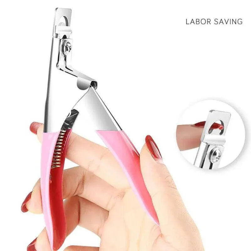 Acrylic Nail Tip Cutter False Nail Clipper U Shape Manicure Art Trimmer Tool - Purple