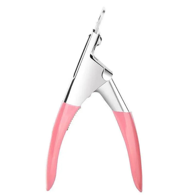 Acrylic Nail Tip Cutter False Nail Clipper U Shape Manicure Art Trimmer Tool - Pink