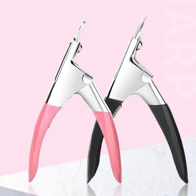 Acrylic Nail Tip Cutter False Nail Clipper U Shape Manicure Art Trimmer Tool - Pink