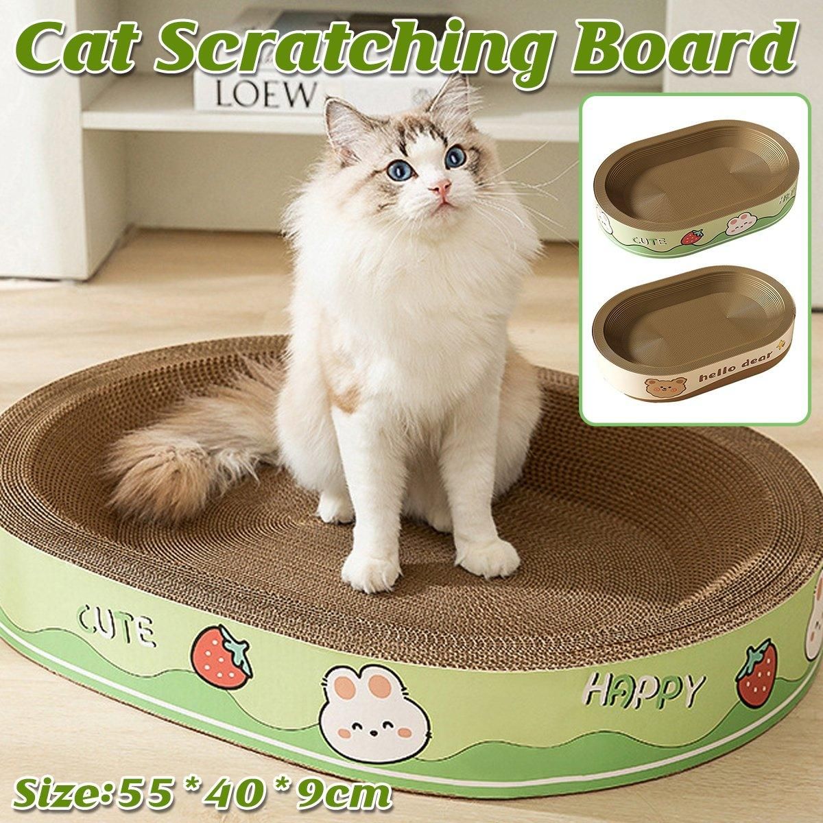 Extra-Large Oval Cat Scratching Board Durable Pet Toy Cat Kittens Wear Resistant - Bear