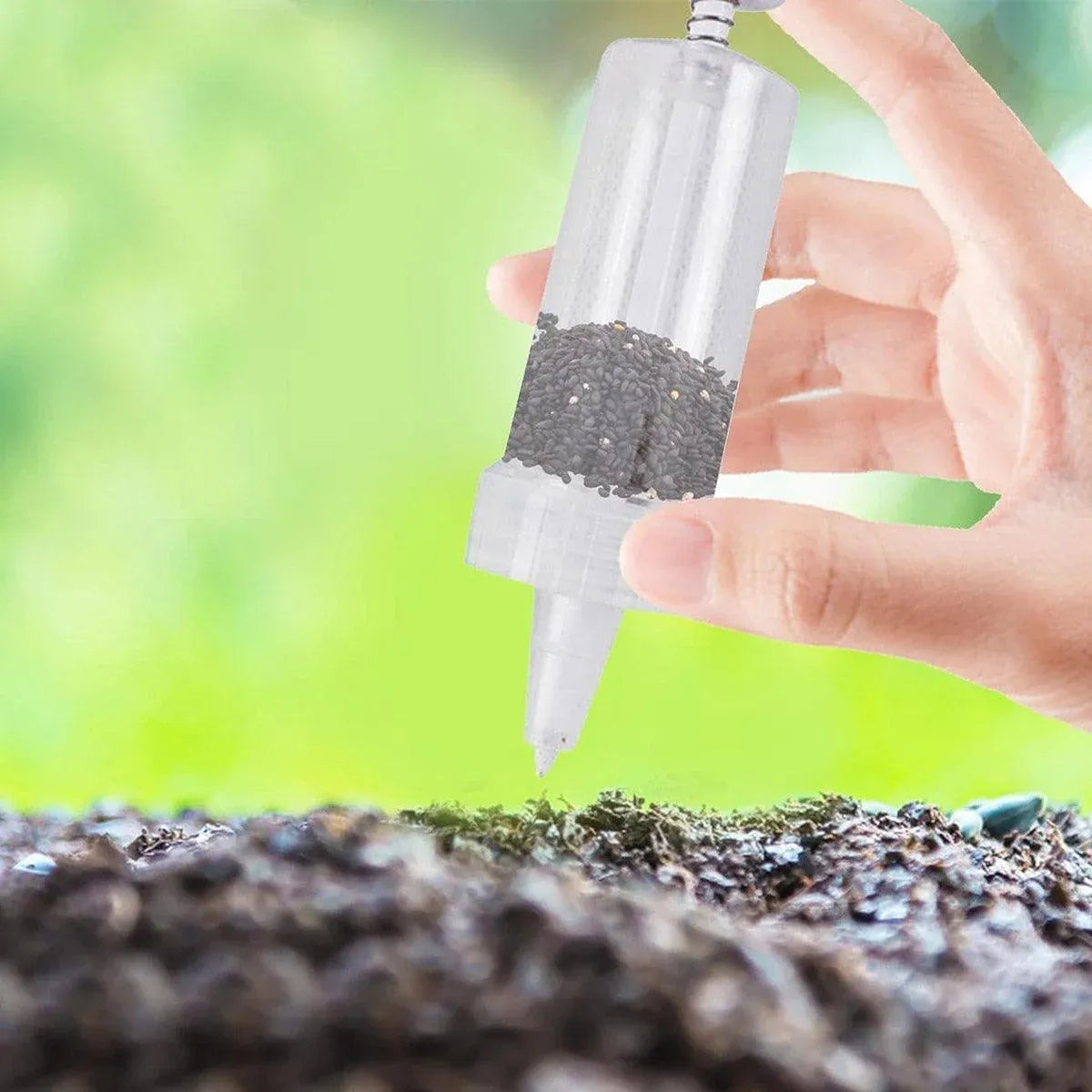 Mini Seed Planter Manual Syringe Plastic Planting Tool Garden Handheld Planter