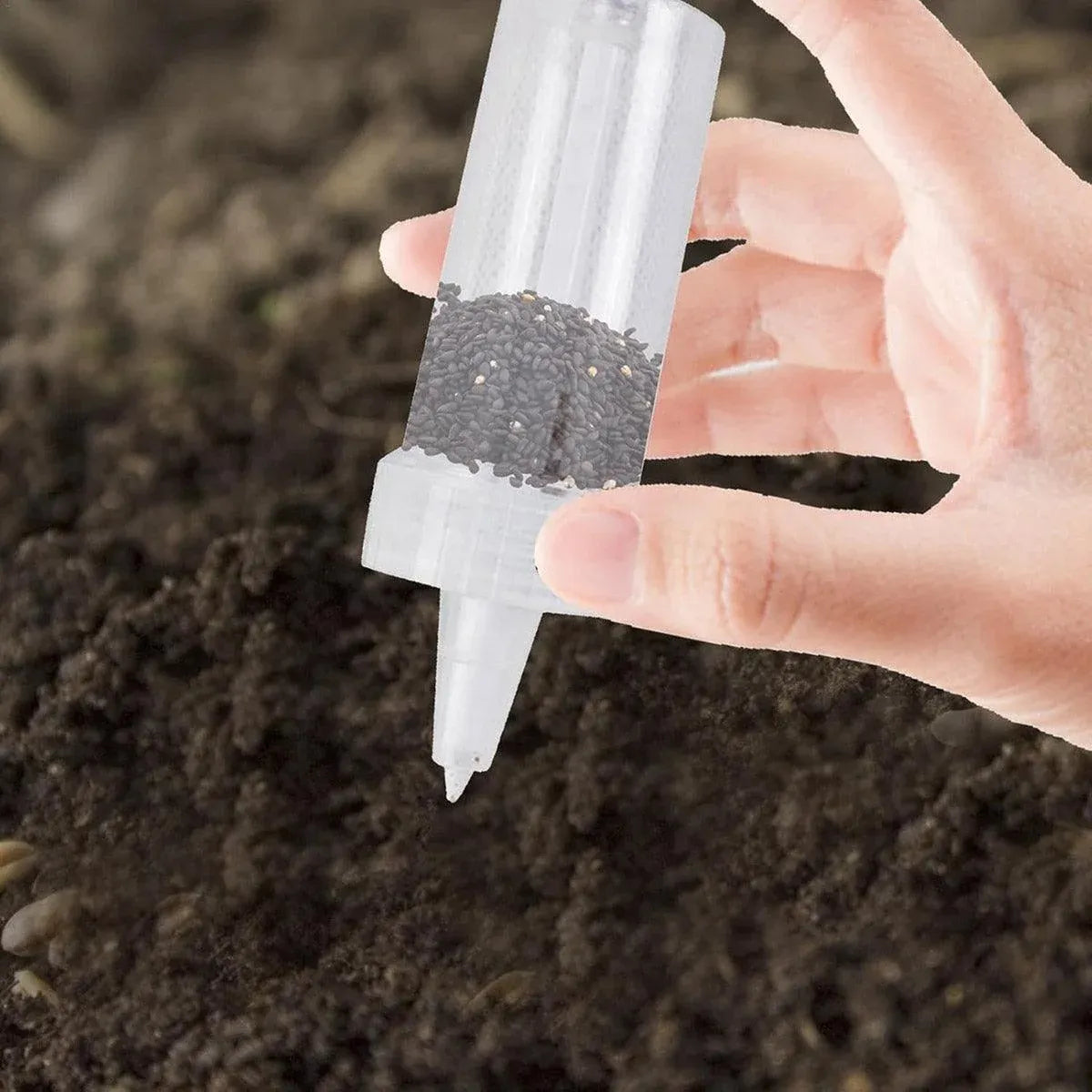 Mini Seed Planter Manual Syringe Plastic Planting Tool Garden Handheld Planter