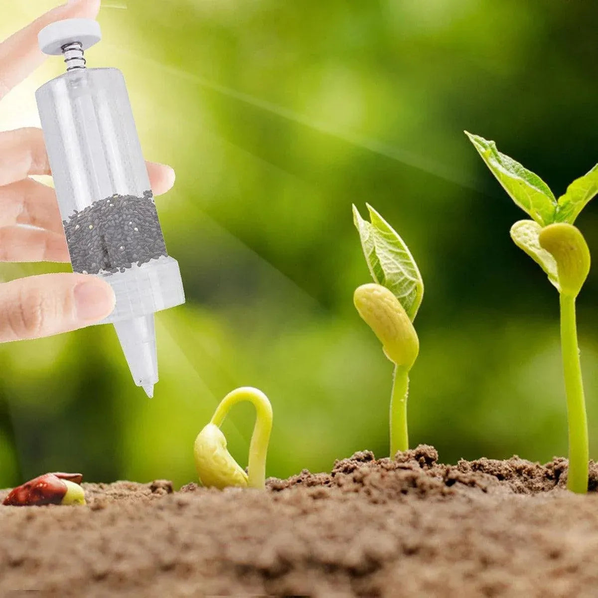 Mini Seed Planter Manual Syringe Plastic Planting Tool Garden Handheld Planter