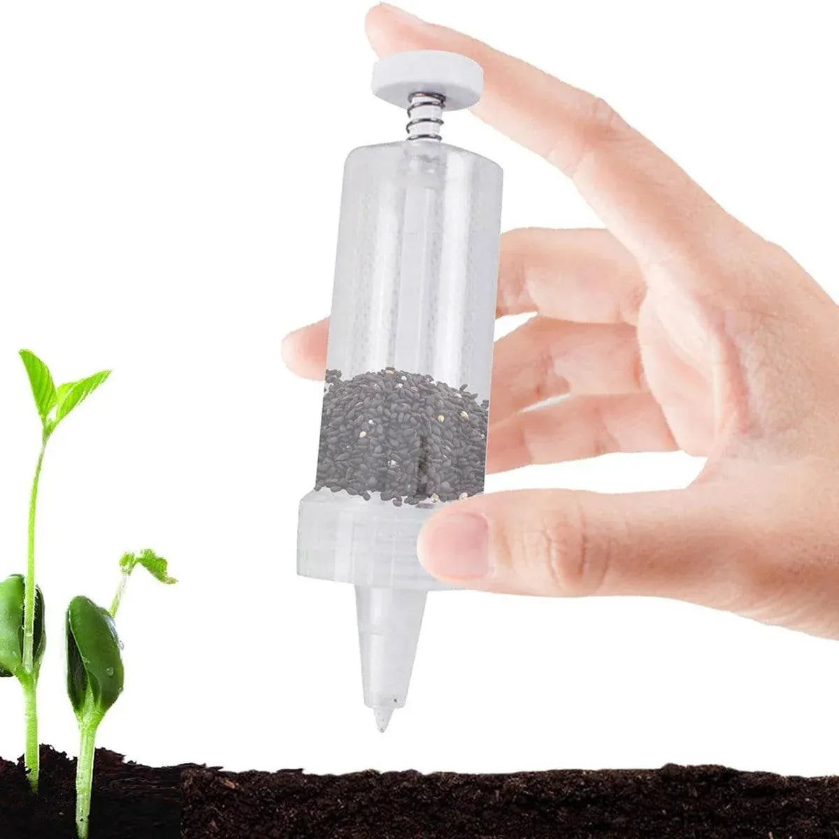 Mini Seed Planter Manual Syringe Plastic Planting Tool Garden Handheld Planter