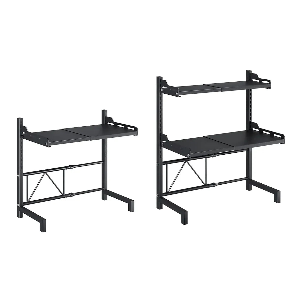 2/3Tier Microwave Oven Stand Rack Shelf Condiment Kitchen Holder Cabinet Storage - White 2-Layer