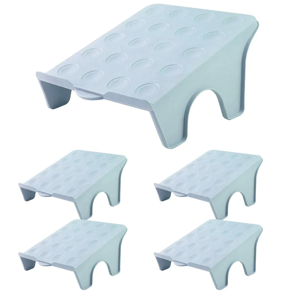 5pcs Double Layer Shoe Rack Simple Storage Organizer Space Saving Shoe Holder - Blue