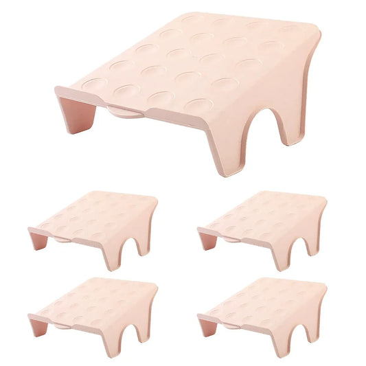 5pcs Double Layer Shoe Rack Simple Storage Organizer Space Saving Shoe Holder - Pink