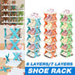 6/7 Tier Shoe Rack Space Saving Small Shoe Cabinet Storage Shelf Organizer - Blue-6 Layer