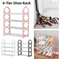 Four Layer Shoe Rack Storage Organizer Multi Tier Shoe Shelf for Entryway Closet - Black