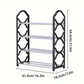 Four Layer Shoe Rack Storage Organizer Multi Tier Shoe Shelf for Entryway Closet - Black