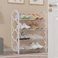 Four Layer Shoe Rack Storage Organizer Multi Tier Shoe Shelf for Entryway Closet - Pink