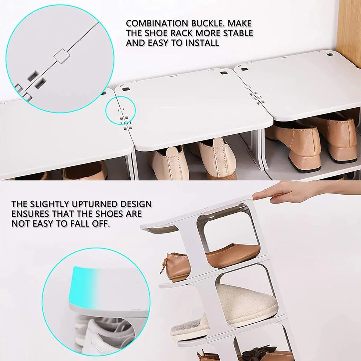 4/5Tier Shoe Rack Organizer Shelf Space Saving Storage Stand For Entryway Home - 5-Tier
