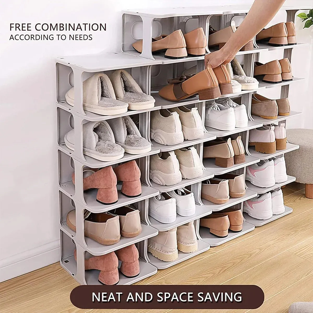 4/5Tier Shoe Rack Organizer Shelf Space Saving Storage Stand For Entryway Home - 5-Tier