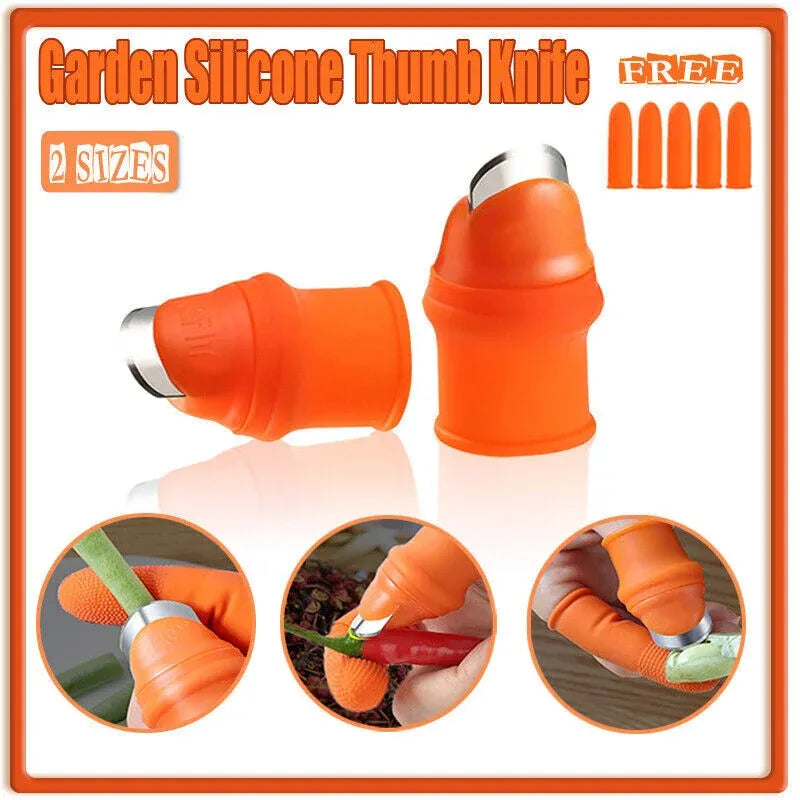 Garden Silicone Thumb Knife Finger Cutter Vegetable Harvesting Tool Picking Aid - S