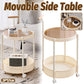 Movable Side Table Rolling Caster Wheels 2 Tier for Living Room
