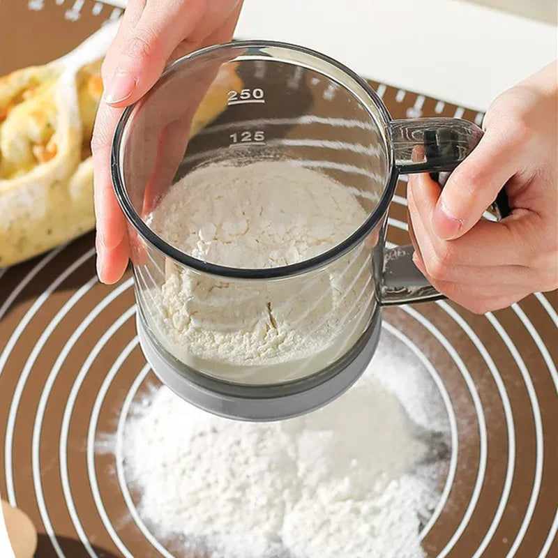 Semi Automatic Handheld Flour Sieve Fine Mesh Food Grade Baking Sifter