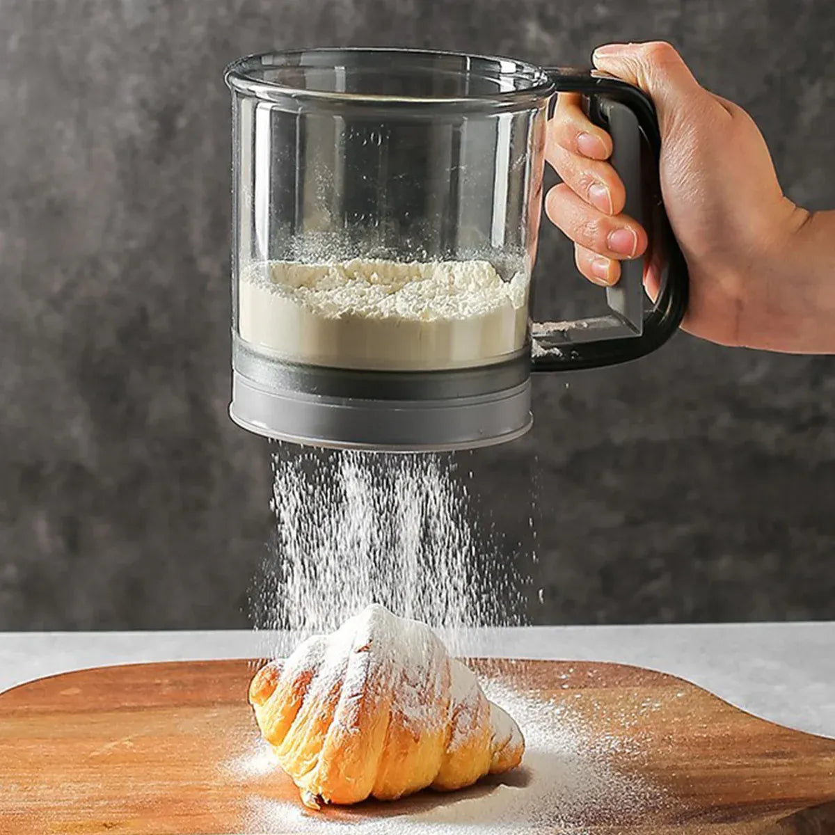 Semi Automatic Handheld Flour Sieve Fine Mesh Food Grade Baking Sifter