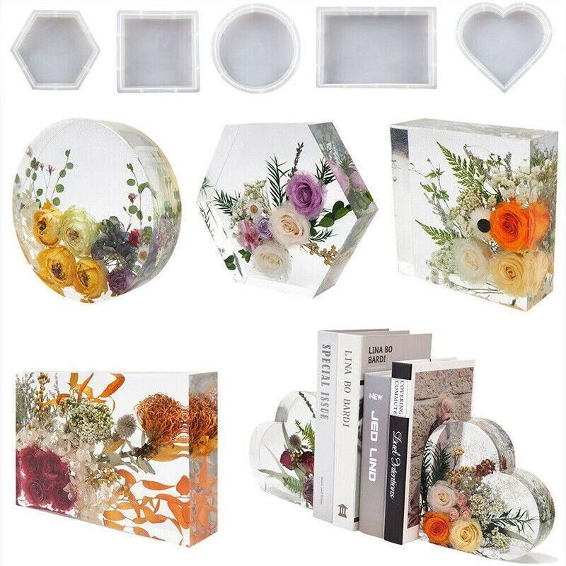 New Large Crystal Epoxy Resin Mould Geometry Cube Specimen Love Heart Round Mould - Rectangle