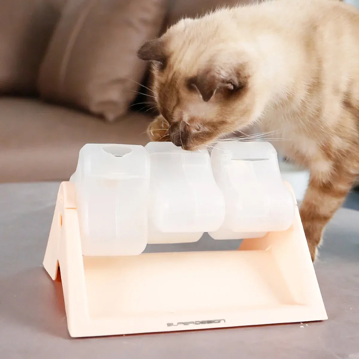 Cat Puzzle Feeder Toy Turntable Leaky Food Dispenser for Snacks Freeze Treats