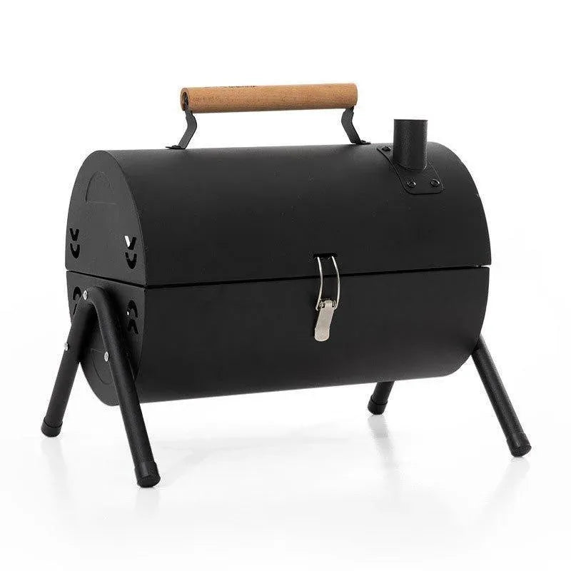 Grillz Charcoal BBQ Portable Grill Camping Barbecue Outdoor Cooking Smoker - White