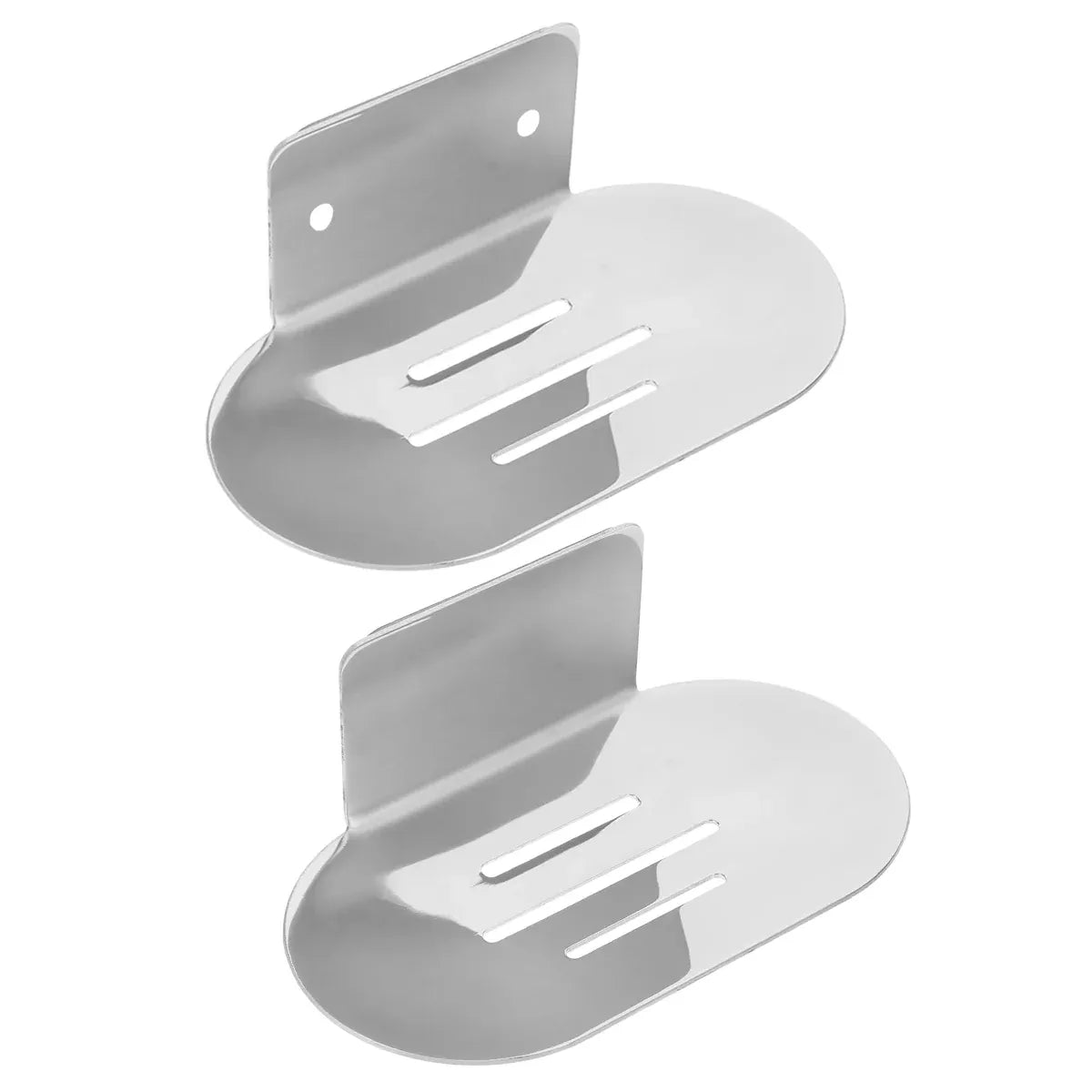 Stainless Steel Soap Dish Bathroom Soap Box Wall Mounted Rack Hanger for Shower - Punch type