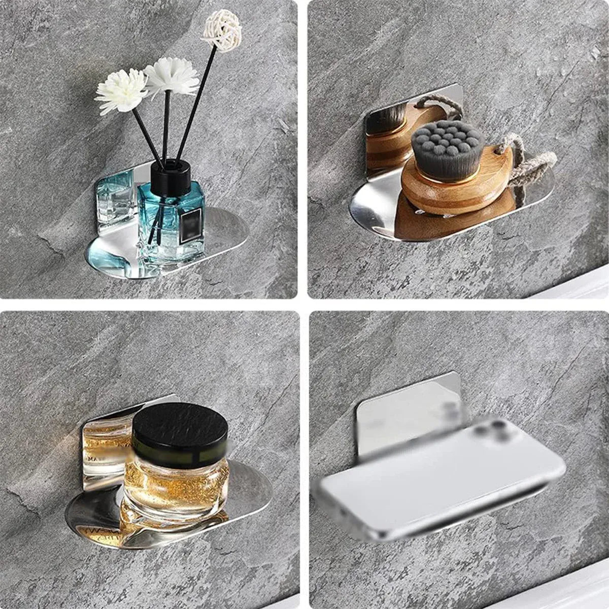 Stainless Steel Soap Dish Bathroom Soap Box Wall Mounted Rack Hanger for Shower - Punch type