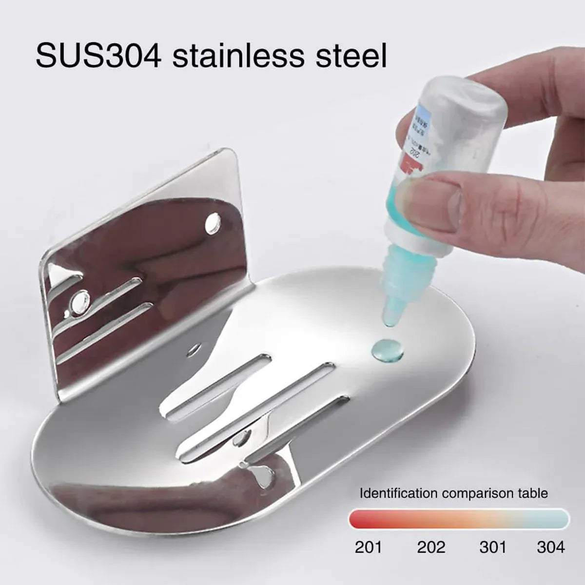 Stainless Steel Soap Dish Bathroom Soap Box Wall Mounted Rack Hanger for Shower - Punch type