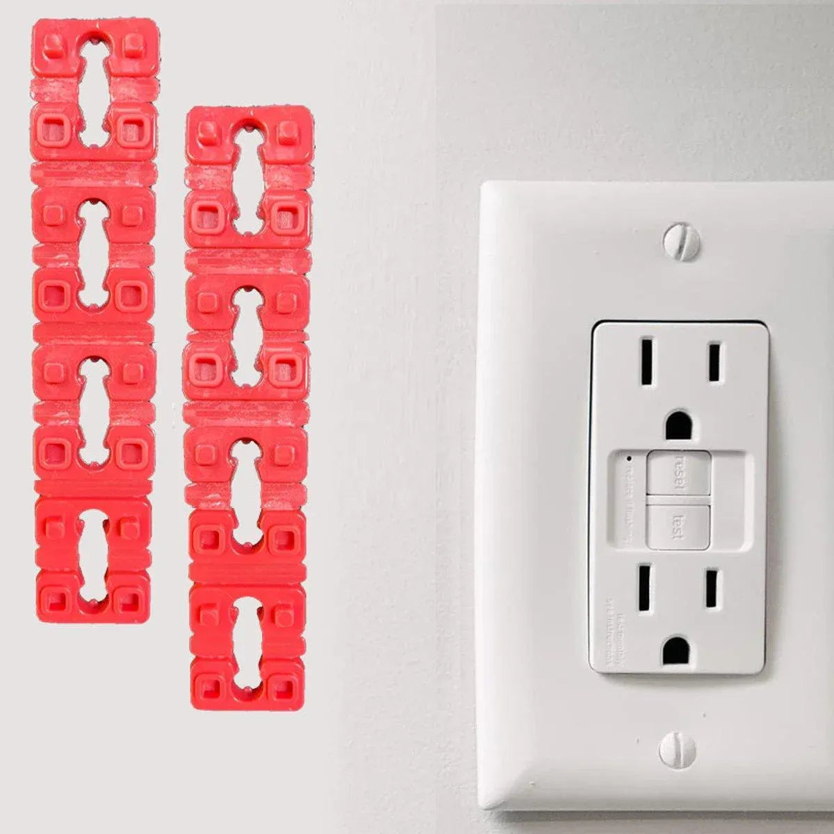 12/100pcs Red Switch and Receptacle Spacers Adjustable Depth Electrical Tool - 12PCS