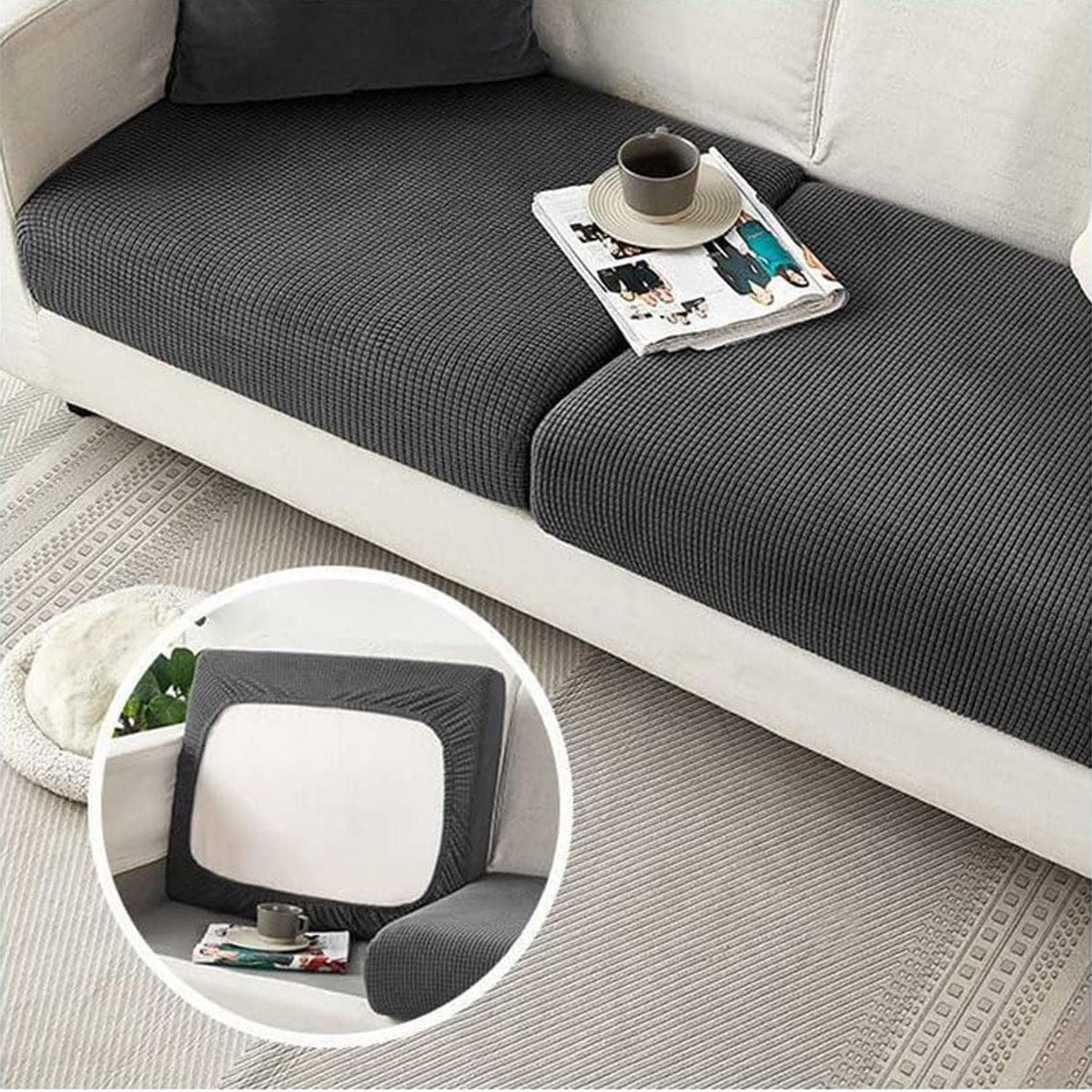 Stretch Sofa Slipcover 4 Seasons Universal Couch Protector Elastic Fabric Cover - Double-Dark-Grey